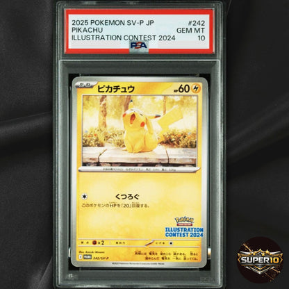 PSA 10 Pikachu 242/SV-P Pokemon Illustration Contest 2024 Promo Card Japanese