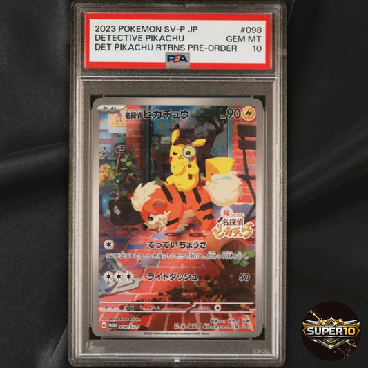 PSA 10 Detective Pikachu 098/SV-P Promo Pokemon Card Japan 2023