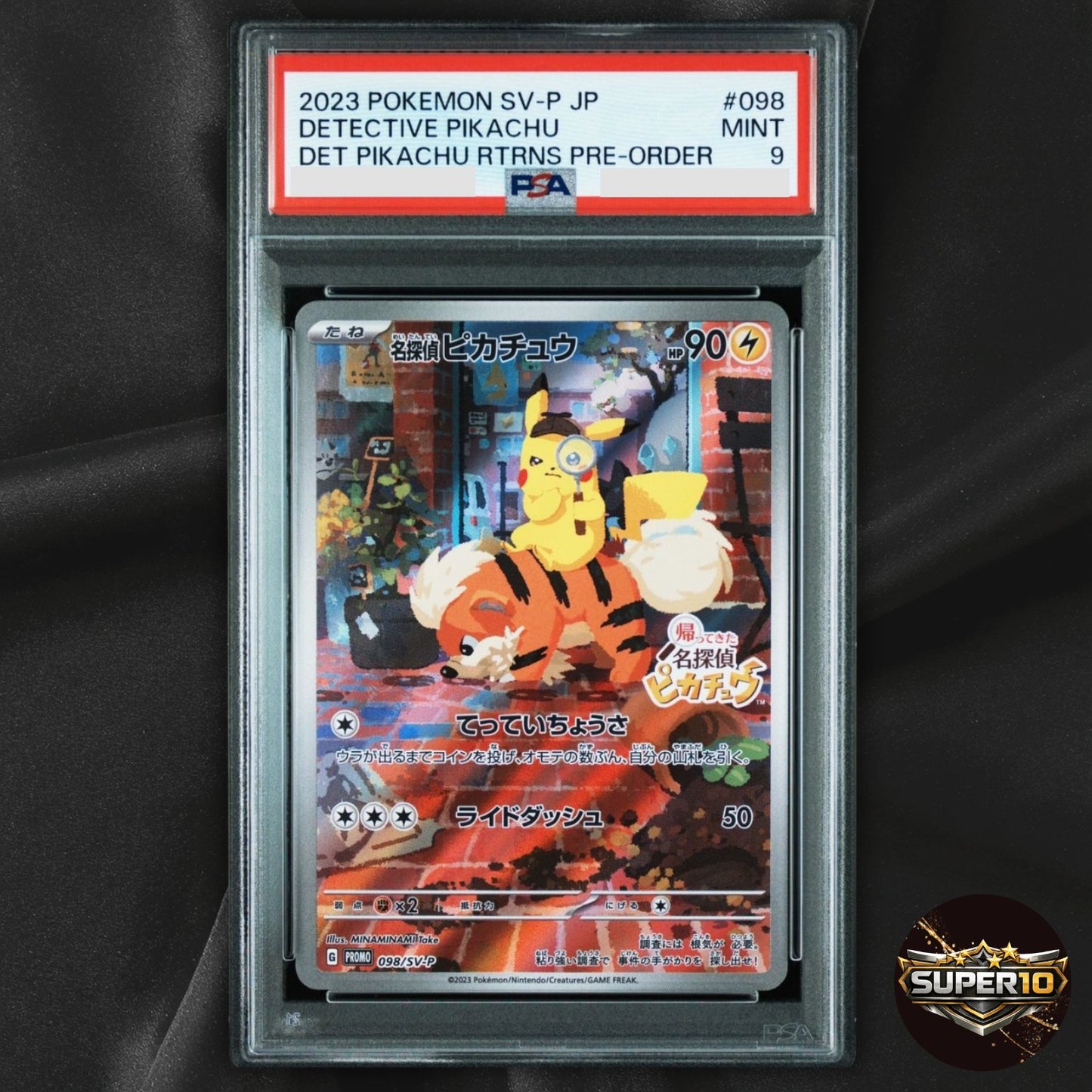 PSA9 Detective Pikachu 098/SV-P Nintendo Switch Promo Gem Mint Pokemon Card