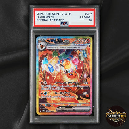 PSA 10 Flareon ex SAR 202/187 Terastal Festival sv8a Pokemon Japanese