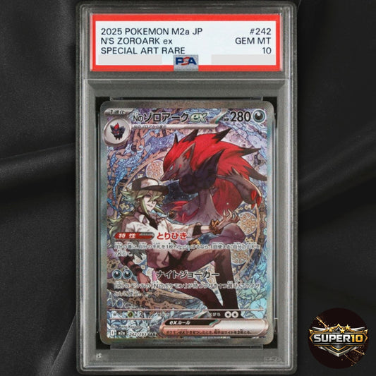 PSA 10 N's Zoroark ex SAR 242/193 M2a MEGA Dream ex Pokemon Card Japanese MEGA