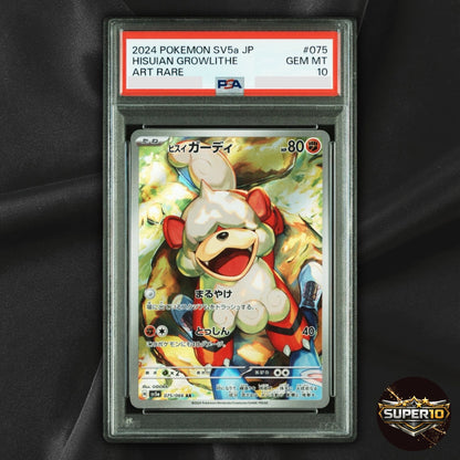 PSA 10 Pokemon Hisuian Growlithe AR 075/066 Crimson Haze SV5a Japanese