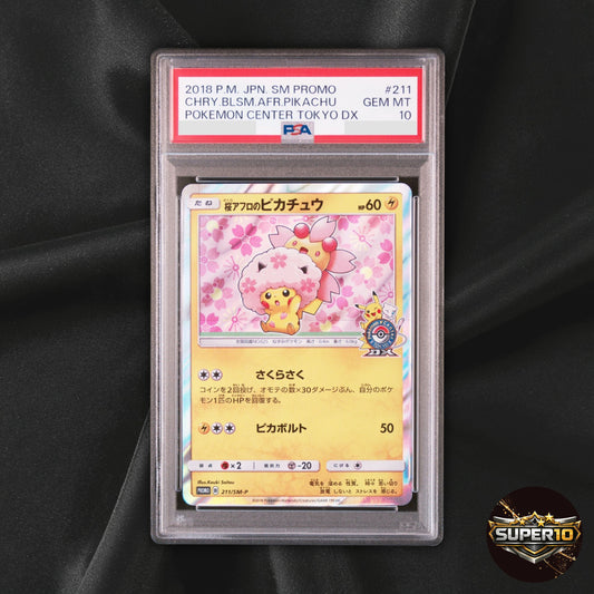 PSA 10 Cherry Blossom Afro Pikachu 211/SM-P Promo Tokyo Japanese