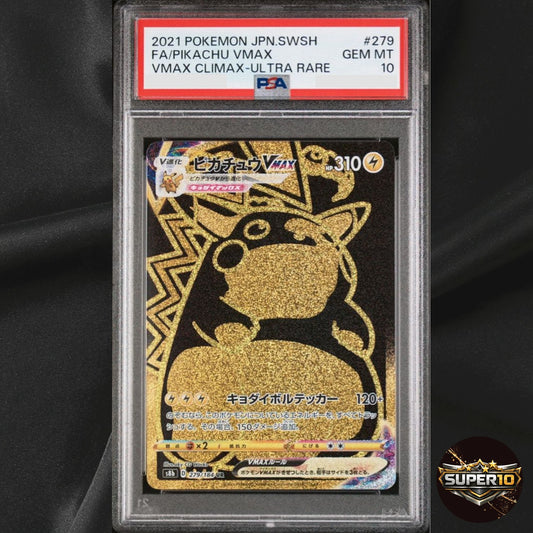 PSA 10 Pokemon Card Gem Mint Pikachu VMAX 279/184 Vmax Climax Gold UR Full Art