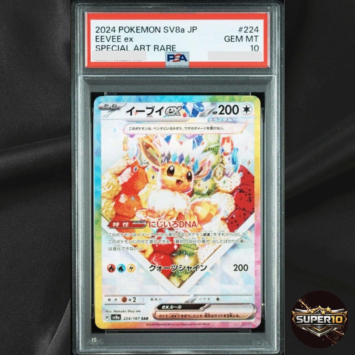 PSA10 Pokemon Card Eevee ex SV8a 224/187 SAR Special Art 2024 PSA Japanese PS734