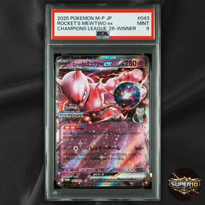 PSA 9 Rocket's Mewtwo ex 043/M-P Champions 2026 Winner  Japan 2025 Pokemon