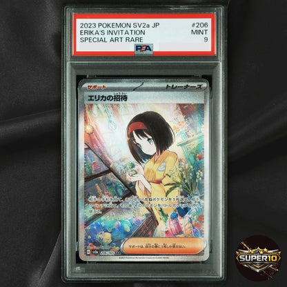 PSA 9 Erika's Invitation SAR 206/165 SV2a Pokémon Card 151 Pokemon Card Japanese