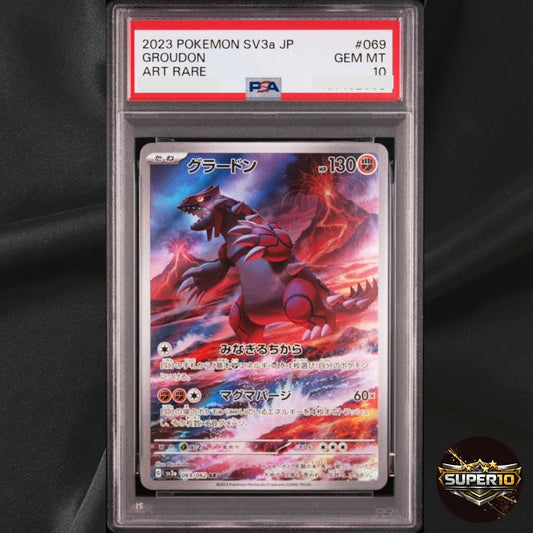PSA 10 Groudon AR 069/062 sv3a Raging Surf 2023 Pokemon Card Japanese 2023 #069