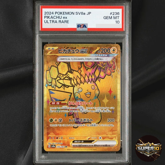 PSA 10 Pikachu ex UR 236/187 Terastal Festival ex SV8a Pokemon Card Japanese