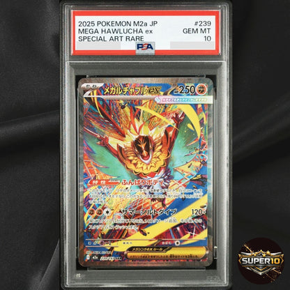 PSA 10 Mega Hawlucha ex SAR 239/193 M2a Japanese Pokemon Card Mega Dream ex