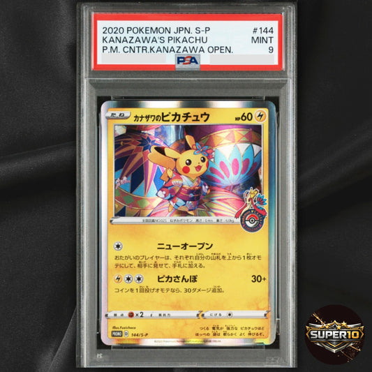 PSA 9 Kanazawa's Pikachu 144/S-P Promo Pokeomon Card Japanese 2020