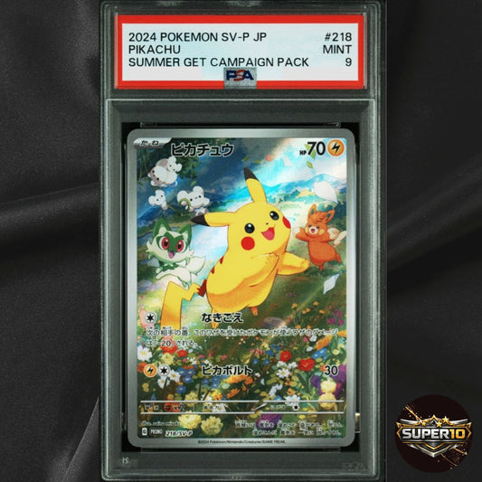 PSA 9 Pikachu 218/SV-P Summer Get Promo Pack 2024 Pokemon Card  Japanese