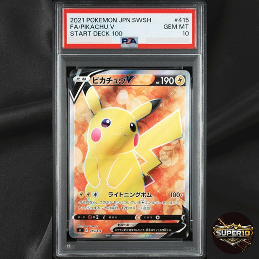 PSA 10 Pikachu V SR 415/414 SI Japanese Pokemon Card Start Deck 100