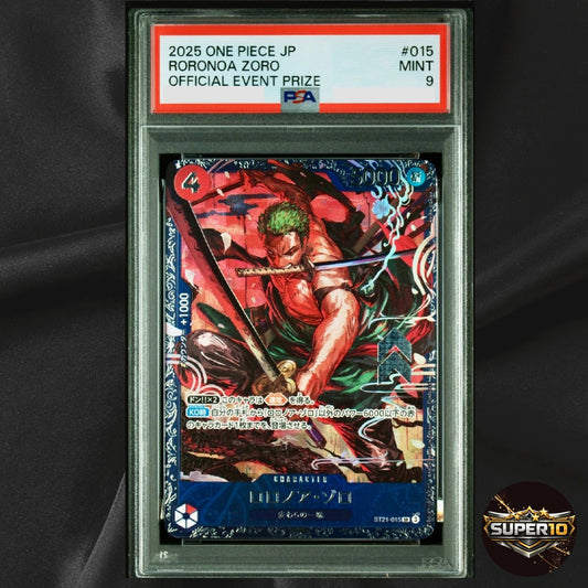 PSA 9 Zoro ST21-015 Flagship Battle Top 8 Prize ONE PIECE Card Japanese