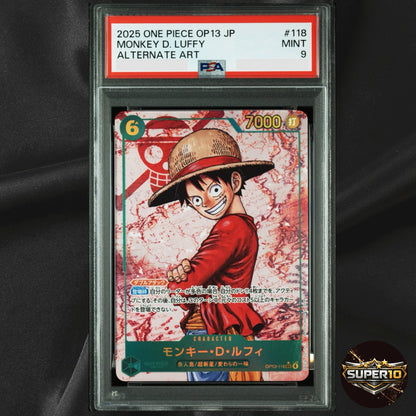 PSA 9 ONE PIECE Monkey D. Luffy OP13-118 SEC Carrying on His Will Japanese