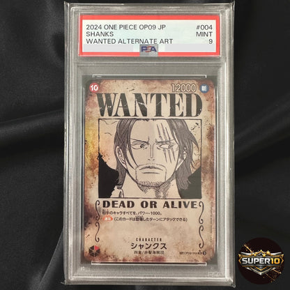 PSA 9 Shanks (SP Alt Art) OP09-004 SR Emperors in the New World - Japanese 2024