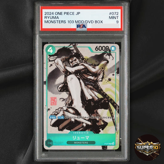 PSA 9 Ryuma P-072 Kaitai Shinroku Monsters Promo ONE PIECE Card Oda Signature