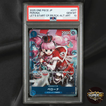 PSA 10 Perona OP01-077 UC PROMO Lets Get Started Campaign One Piece JP