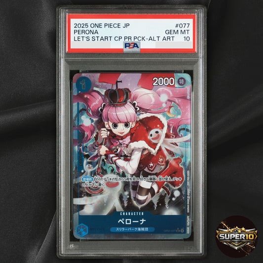 PSA 10 Perona OP01-077 UC PROMO Lets Get Started Campaign One Piece JP