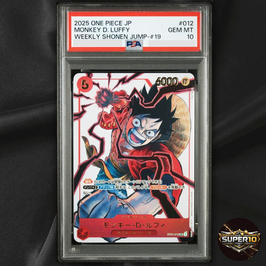 PSA 10 Monkey D Luffy ST01-012 Weekly Shonen Jump Promo One Piece Card JAPANESE