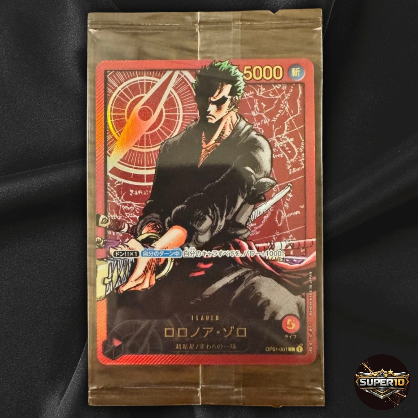 Roronoa Zoro L OP01-001 LECAFIG PAR ONE PIECE Card from Japan NM