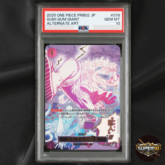 PSA 10 Gum-Gum Giant OP09-078 R One Piece Card The Best 2 One Piece Card Japan