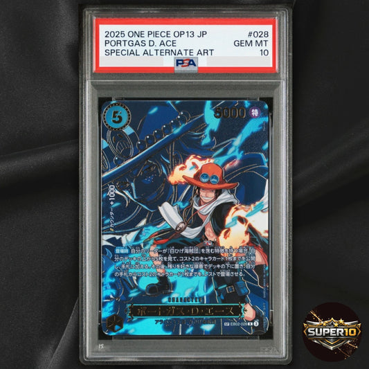 PSA 10 Ace R-SPC EB02-028 Carrying on His Will ONE PIECE Card Japanese