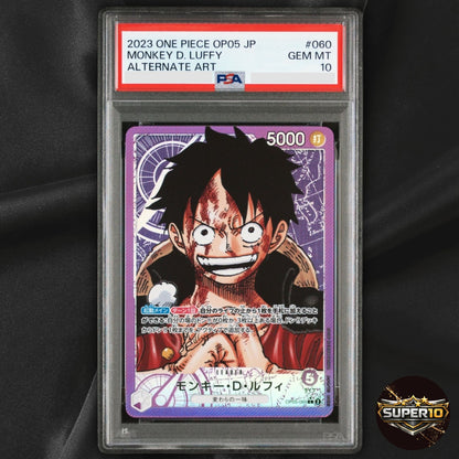 PSA 10 Monkey D Luffy OP05-060 Leader Alt Art One Piece Card Game Japanese