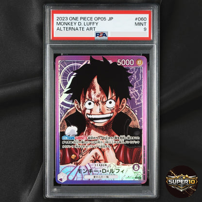 PSA 9 Monkey D Luffy OP05-060 Leader Alt Art One Piece Card Game Japanese
