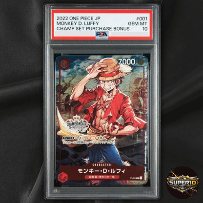 PSA 10 Monkey D. Luffy P-001 P Championship Set Promo ONE PIECE Card Game