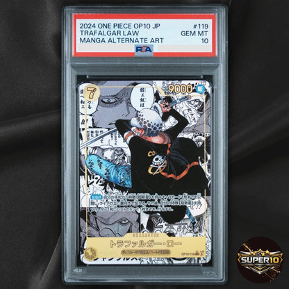 PSA 10 Trafalgar Law OP10-119 Manga Comic Parallel One Piece Card Japanese