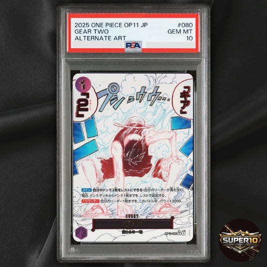 PSA 10 Gear 2 OP11-080 Luffy Parallel A Fist of Divine Speed ONE PIECE Japanese