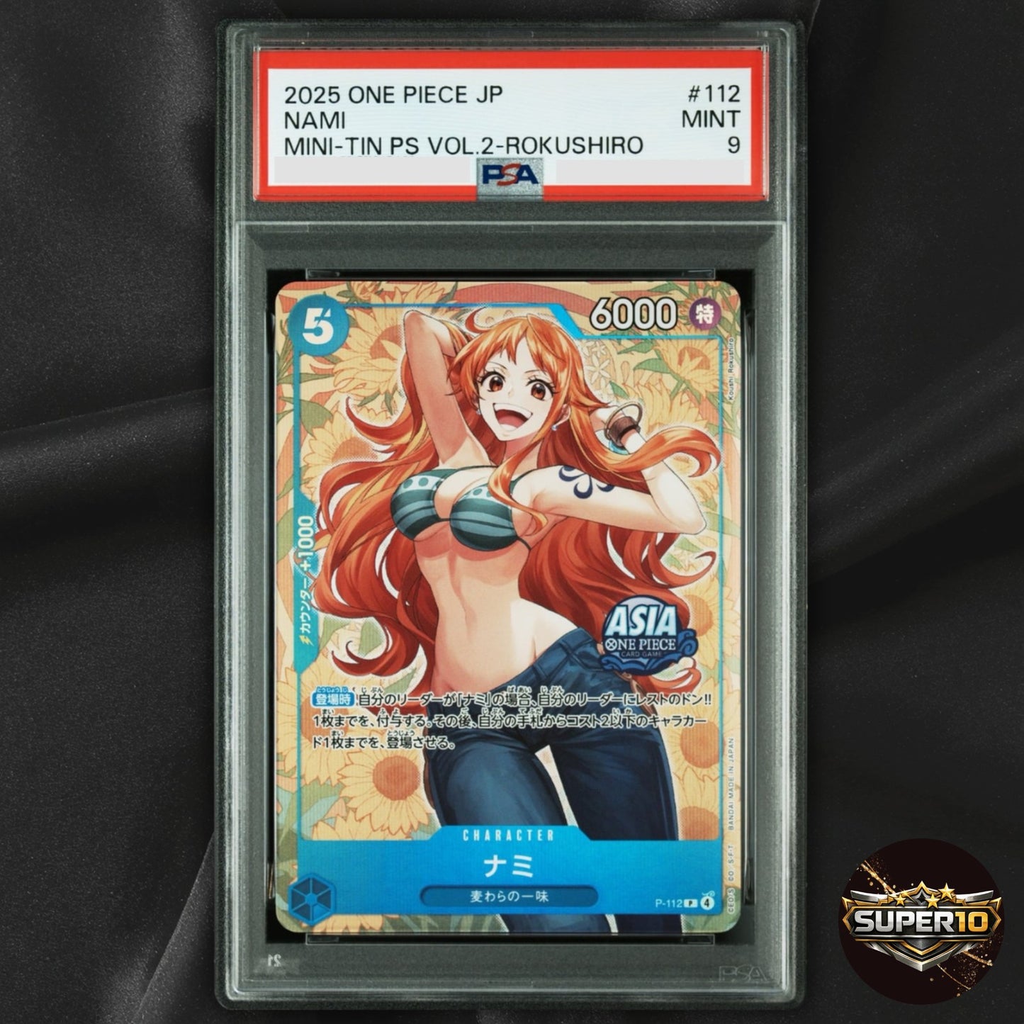 PSA9 One Piece Asia Promo NAMI P-112 Mini-tin Pack Set vol.2 KOUSHI ROKUSHIRO