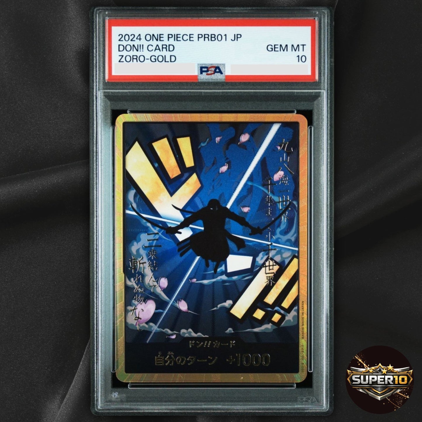 PSA 10 DON Card Zoro Gold Frame PRB-01 ONE PIECE Card The Best Japanese Parallel
