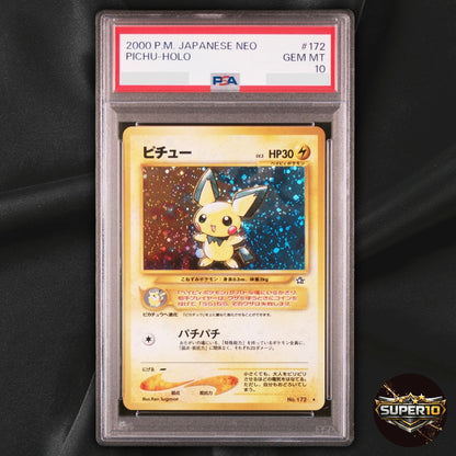 PSA 10 Pichu NO. 172 Holo Rare Neo Genesis Pokemon Japanese