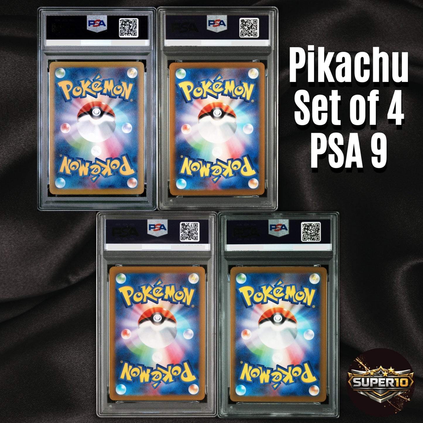 PSA 9 Set of 4 Pikachu 020/M-P  120/SV-P 197/SV-P 291/SV-P  McDonald's Promo