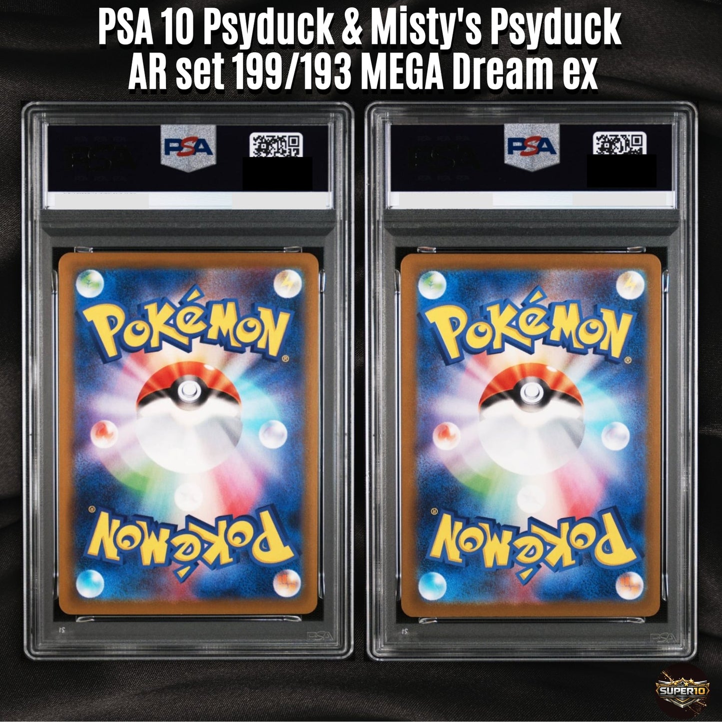 PSA 10 Pokemon Card Psyduck & Misty's Psyduck AR set 199/193 M2a MEGA Dream ex