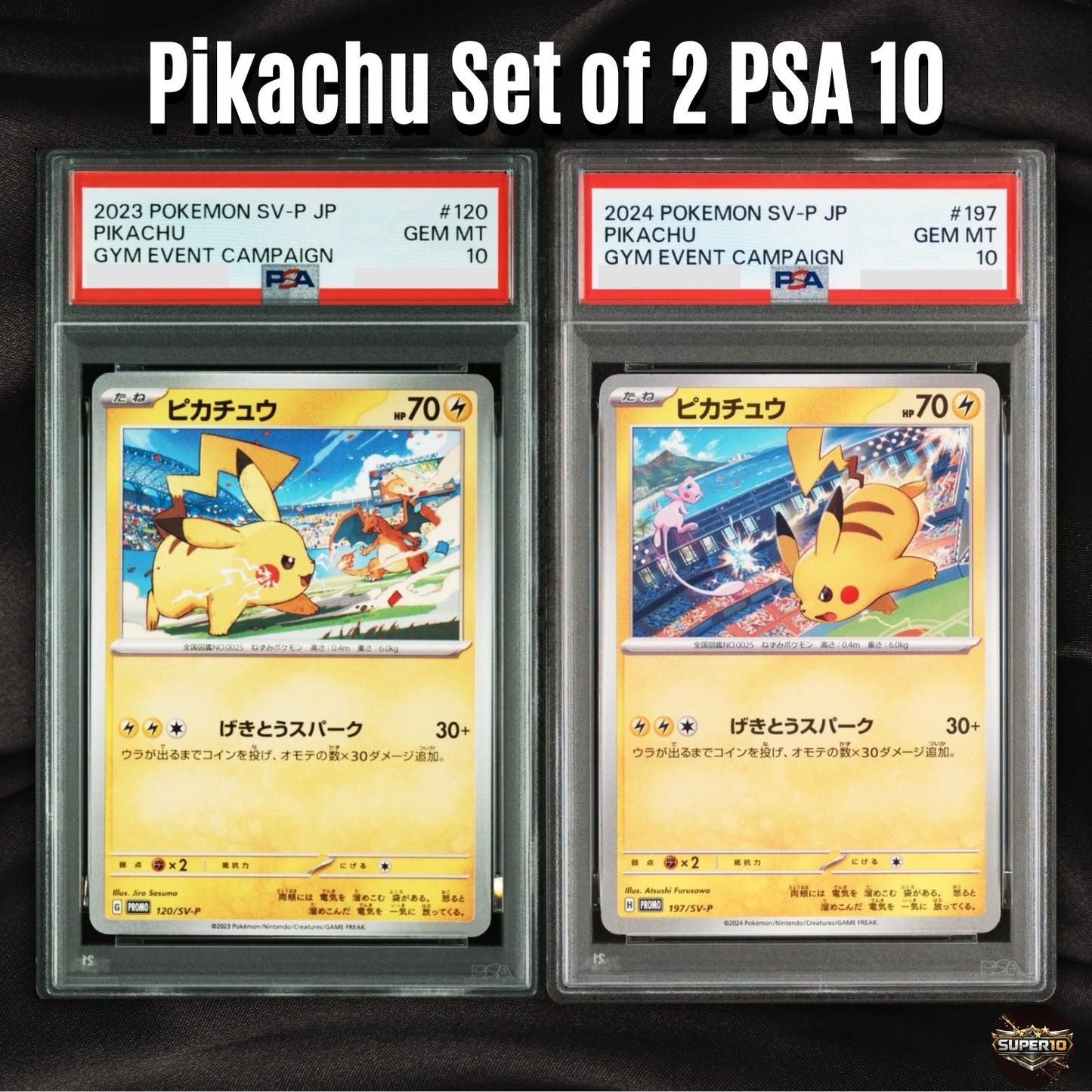PSA  10 Pikachu 120/SV-P 197/SV-P Gym Event Campaign Promo Set of 2 japanese