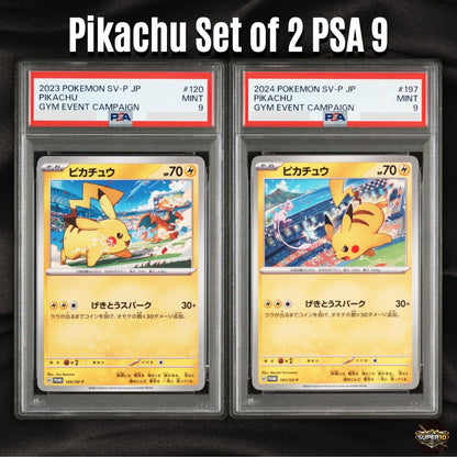 PSA 9 Pikachu 120/SV-P 197/SV-P Gym Event Campaign Promo SEQ set of 2