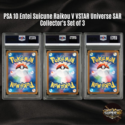 PSA 10 Entei Suicune Raikou V set of 3  VSTAR Universe SAR s12a Pokemon
