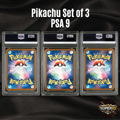 PSA 9 Pikachu 120/SV-P 197/SV-P 291/SV-P Gym Event Campaign Promo set of 3