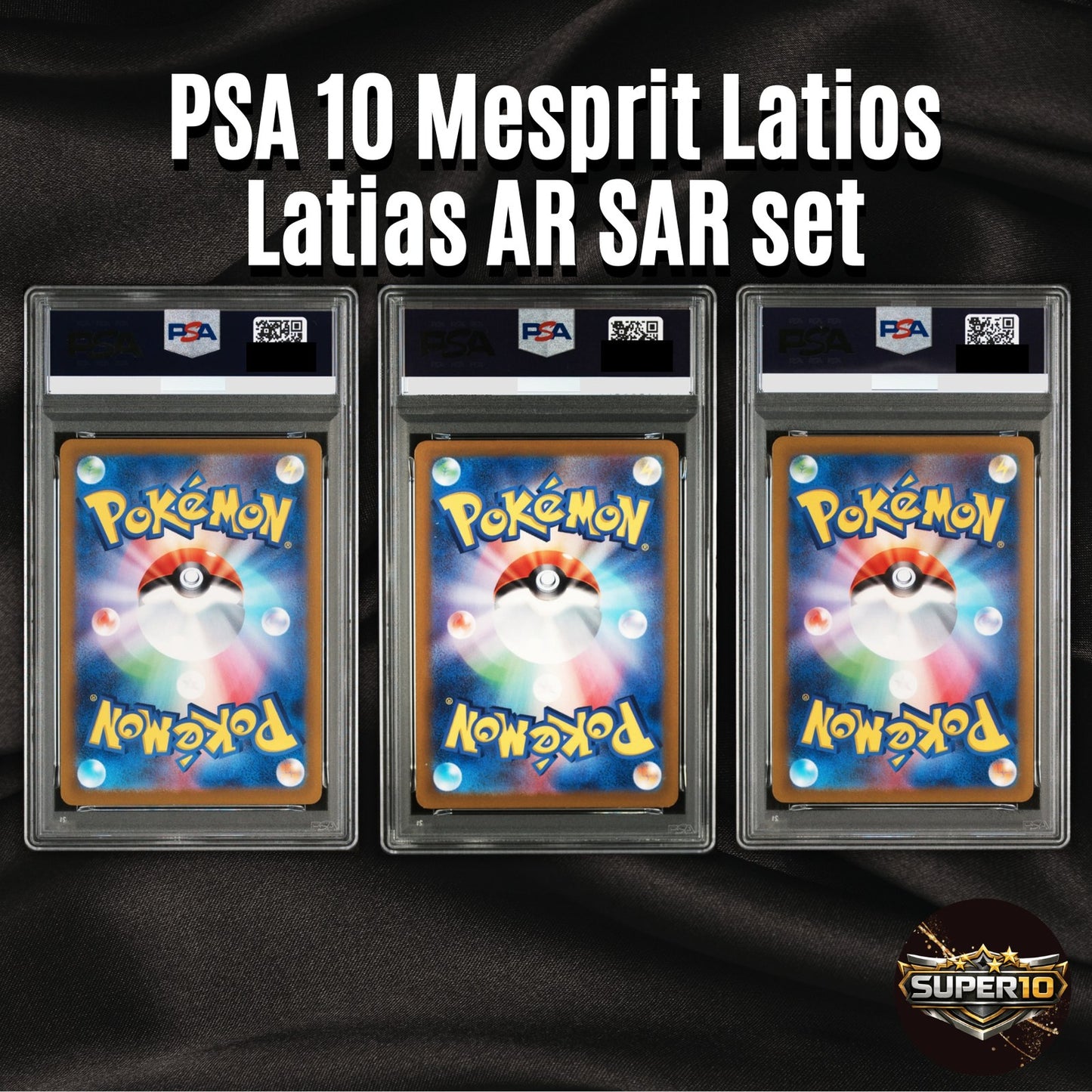 PSA 10 Mesprit Latios Latias AR SAR SEQ set Japanese  SV7a SV8 Pokemon Card