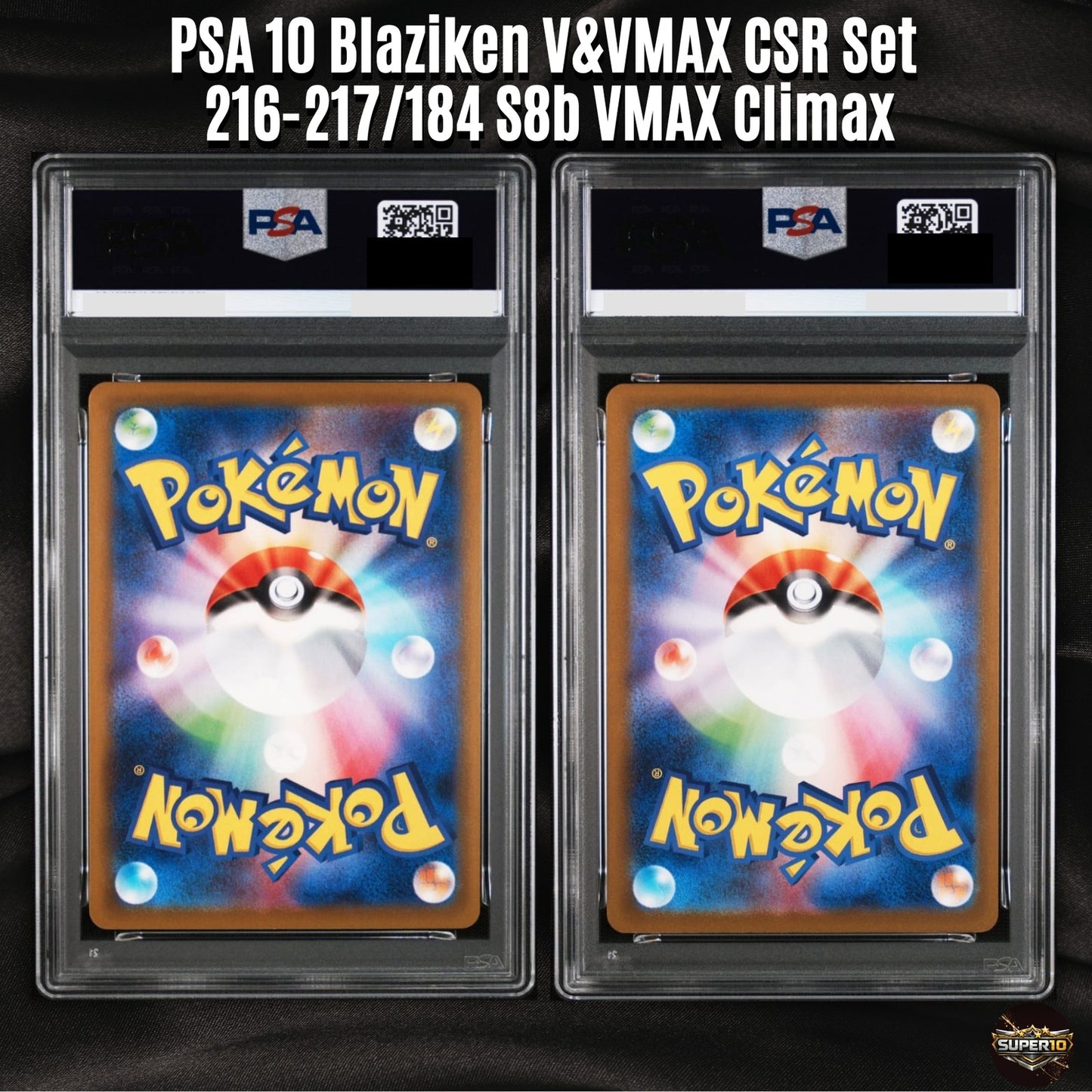 PSA 10 Blaziken V&VMAX CSR Set 216-217/184 S8b VMAX Climax - Pokemon card