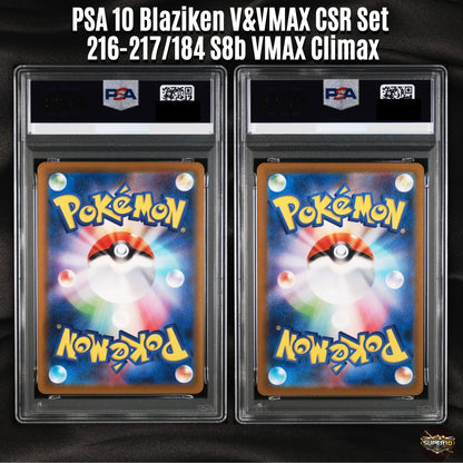 PSA 10 Blaziken V&VMAX CSR Set 216-217/184 S8b VMAX Climax - Pokemon card