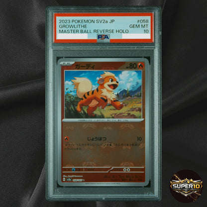 PSA 10 Growlithe 058/165 sv2a Master Ball Mirror Pokemon Card 151 Japanese