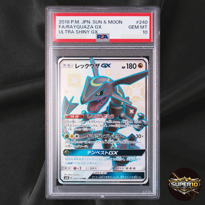 PSA 10 Rayquaza GX SSR 240/150 Sm8b GX Ultra Shiny Holo Full Art Japanese