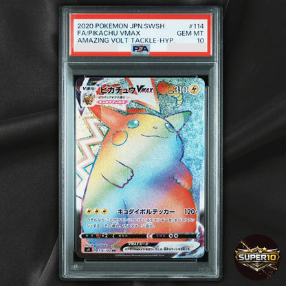 PSA 10 Pokemon 2020 Pikachu VMAX 114/100 Full Art HR Amazing Volt Tackle Japanes