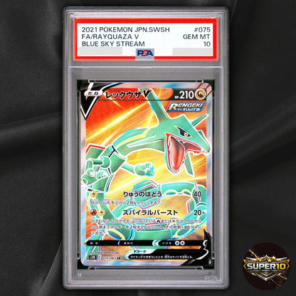 PSA 10 Rayquaza V 075/067 S7R Blue Sky Stream SR Holo Japanese