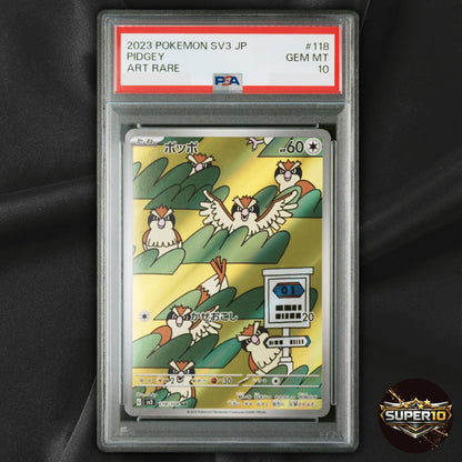 PSA 10 Pokemon Pidgey AR 118/108 SV3 Ruler Of The Black Flame Japanese