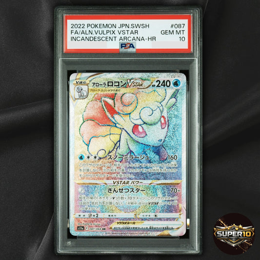 PSA 10 Alolan Vulpix VSTAR HR 087/068 Incandescent Arcana Pokemon Card